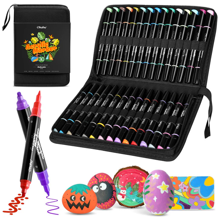 Ohuhu Dual Nib Waterproof Acrylic Pen 30 Colors